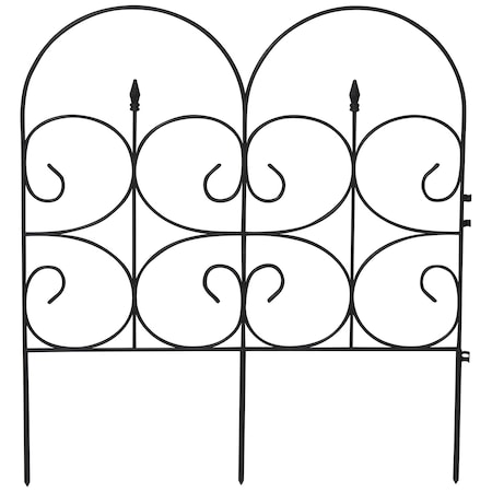 Emsco Group Victorian Fencing, 14 Feet, Large 32.4in X 28.3in Pieces, Wrought Iron Look 2103HD